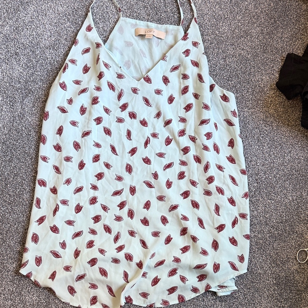 LOFT Women's Camisole with Red Leaf Print